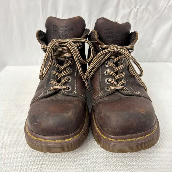Dr Martens Boots Womens Size 9 Vintage Brown Leather Chunky Sole Distressed - Picture 2 of 14